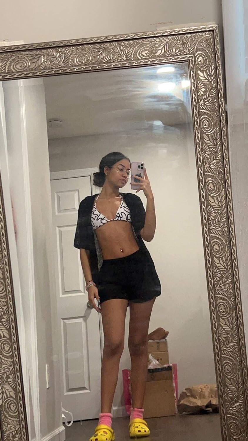 SKAYS Summer 2 Piece Beach Cover Ups for Women Crochet Swimsuit Coverup Cardigan and Short Pant Set