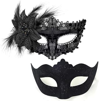 MYMENU Masquerade Mask for Women Men Couple Shiny Venetian Halloween Masks for Costume Cosplay Party Prom Ball