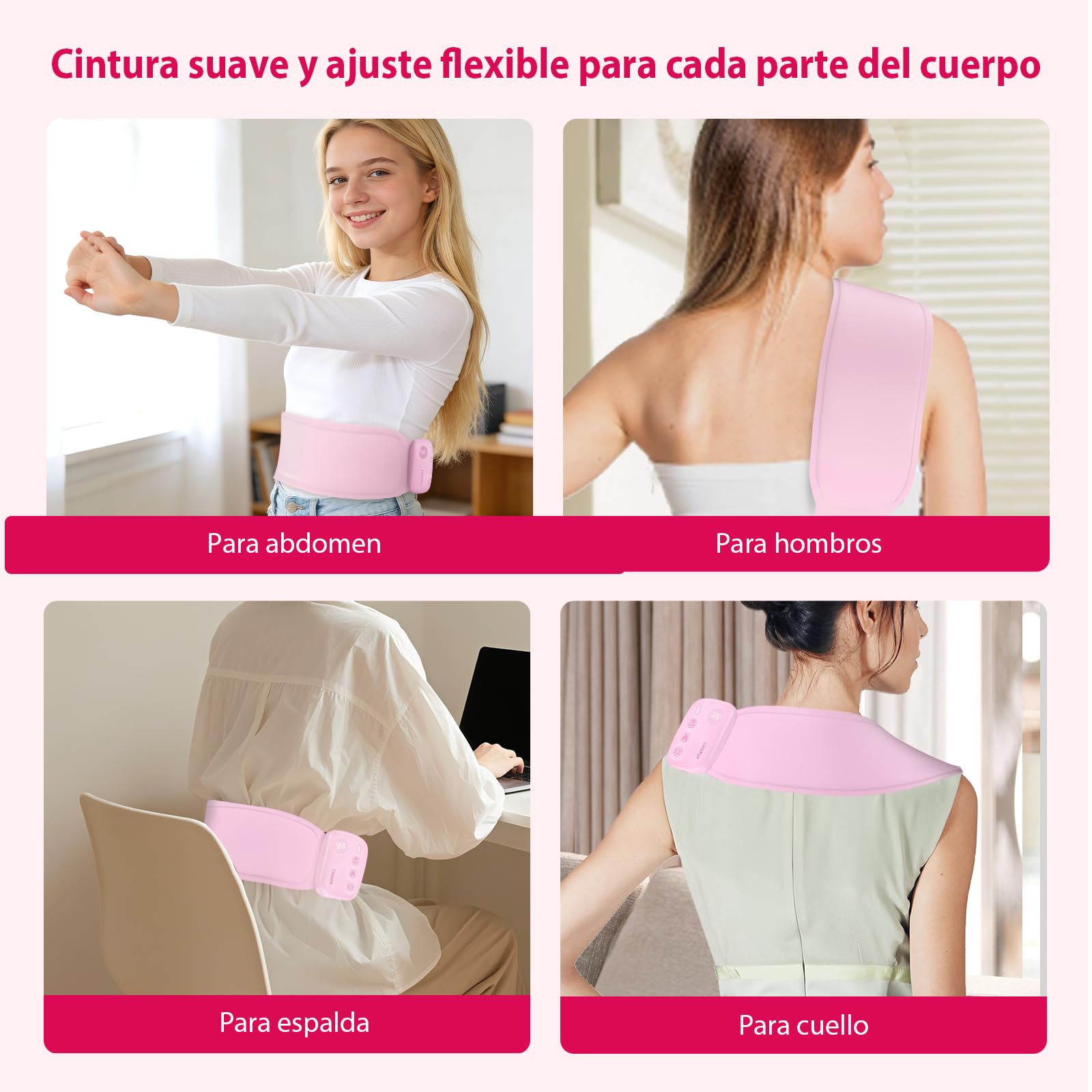 Almohadilla térmica para aliviar el dolor menstrual, recargable, portátil, de 5000 mAh, con área de calentamiento suave de 400 cm², ideal para aliviar el dolor menstrual. Regalos para mujeres