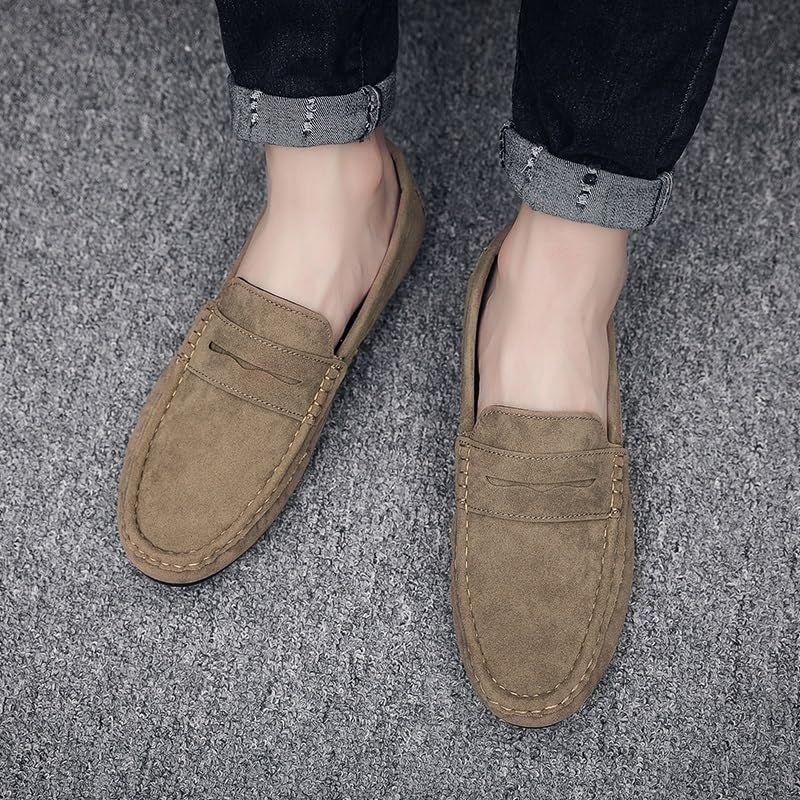 Party Loafers for Men's Suede Vamp Vintage Fashion Solid Color Working Office Anti-Slip Shoe Slip On4