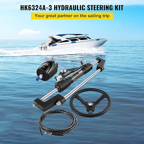 Miniatura 2 de VEVOR Hydraulic Steering Kit 300HP, Hydraulic Boat Steering Kit Helm Pump
