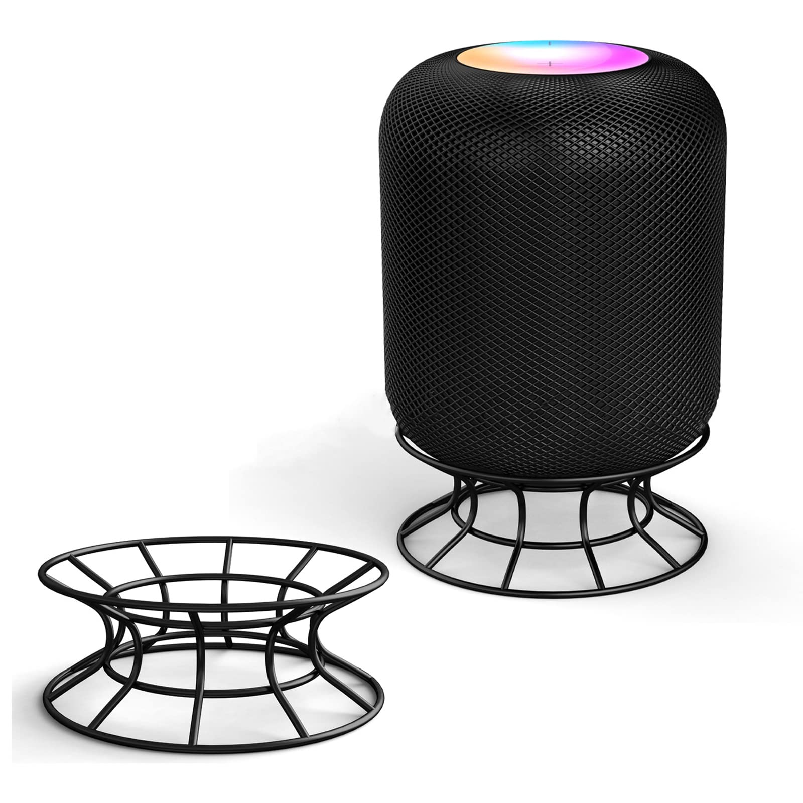 HUAYUWA Black Mini Smart Speaker Table Stand Sound Box Support Audio Bracket Compatible with HomePod