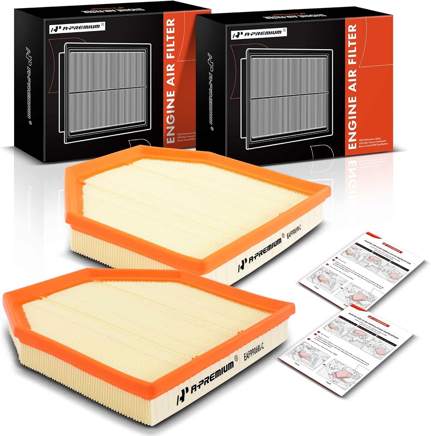 A-Premium Filtro de aire de motor de 2 piezas compatible con BMW M2 2019-2021, M3 2015-2018, M4 2015-2020, M5 2012-2016, M6 2012-2018, M6 Gran Coupe