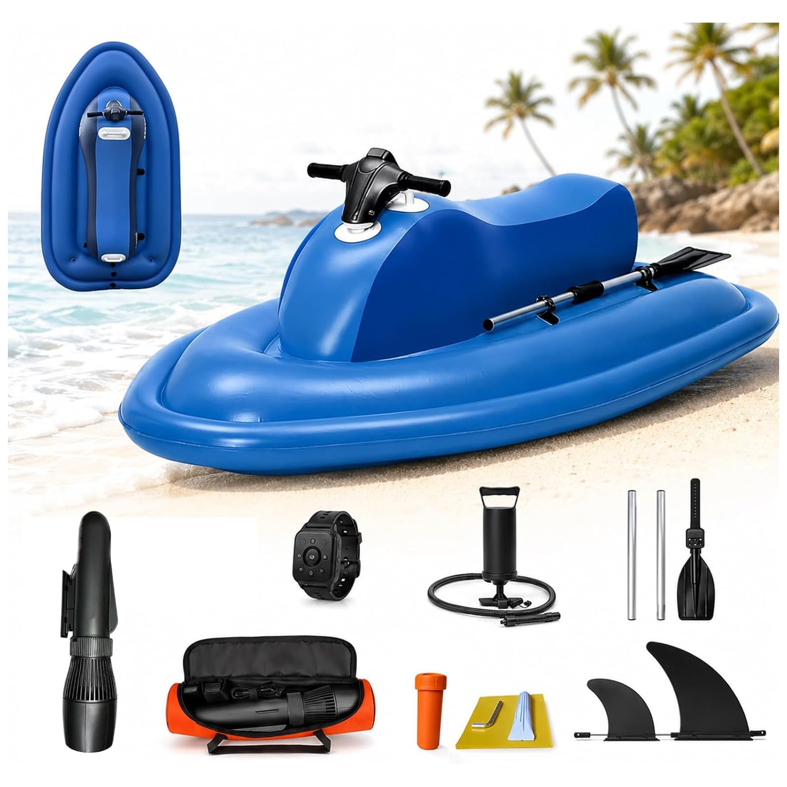 ZHENYUWANG Inflatable Jet Boats, Inflatable Jet Skis Equipped With 500/700 Watt Motors, Electric Jet Skis And Electric Surfboards 500W/16Ah