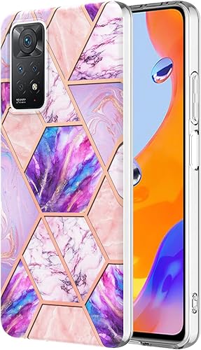 Dinglijia Funda para Xiaomi Redmi Note 11 Pro 4G5G TPU suave patrón de mármol de mosaico IMD diseño delgado protección mejorada para cámara y