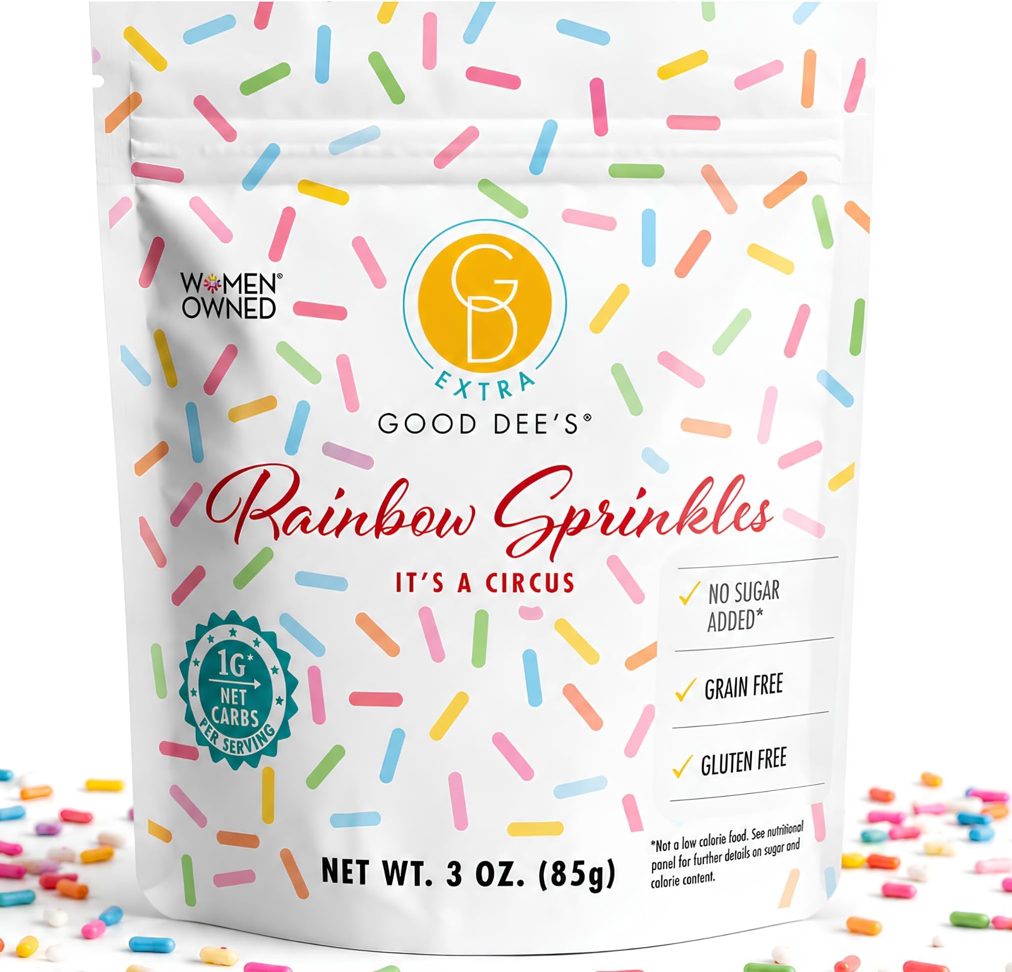 Good Dees Keto Rainbow Sprinkles (1G Net Carbs Per Serving) - Sugar Free Low Carb Dye Made With Natural Coloring & Gluten | Topping For Cookie, Cake Decoration Ice Cream