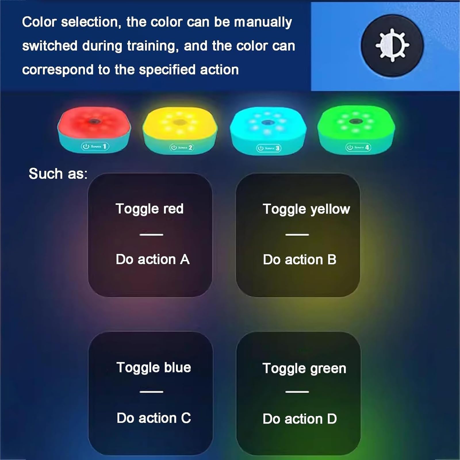 Luces De Entrenamiento De Reacción, Lámpara De Fitness Ágil con Control Remoto, 4 Modos Y 4 Colores De Luz, Visión De 270°, Mejora La Velocidad, La Agilidad Y El Tiempo De Reacción