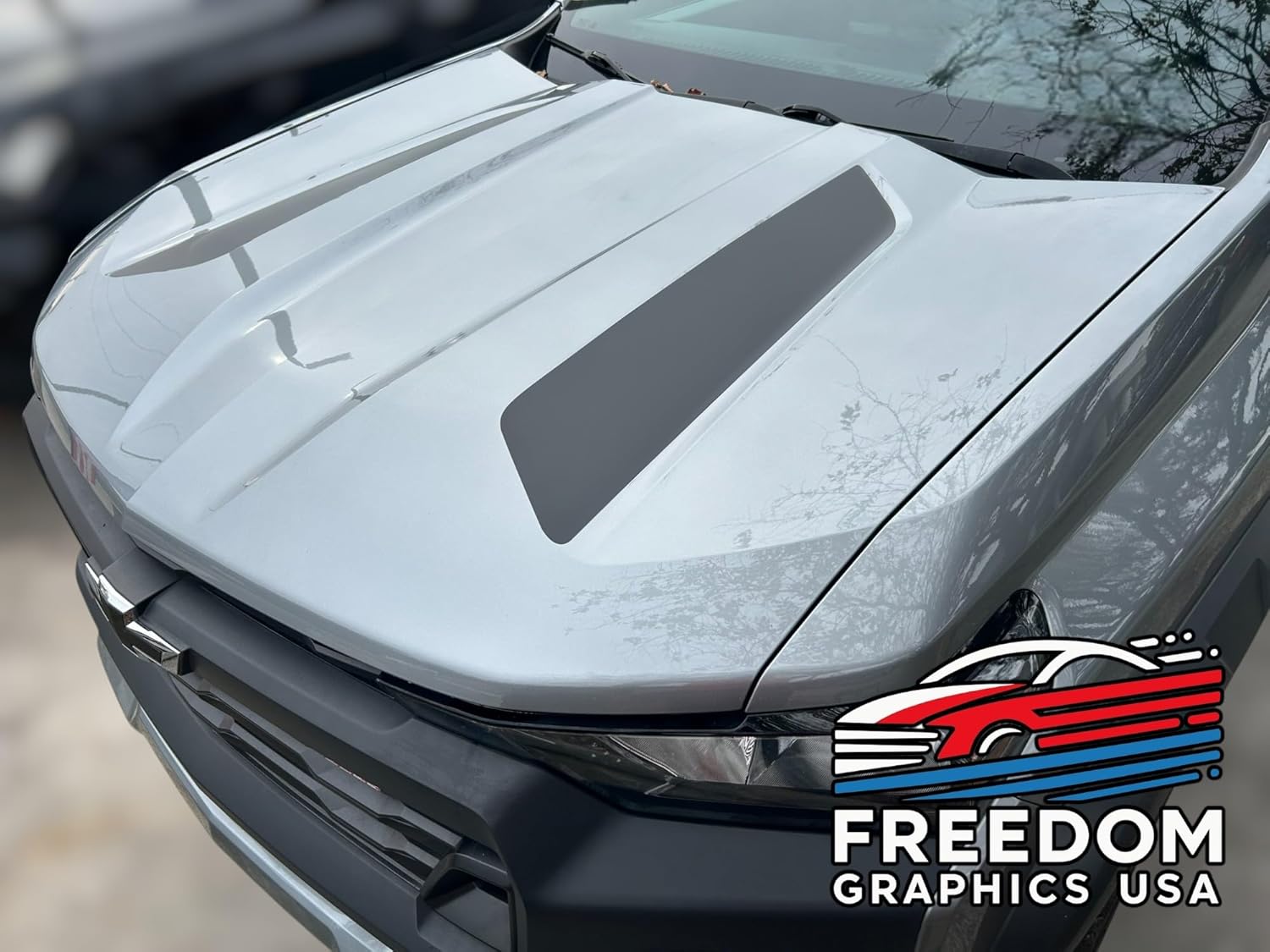 Decals For Chevy Colorado 2023-2026 Center Hood Spear Robber Stripes, Set Both Sides Of Your Hood, Premium Vinyl Graphics Kit, Custom Truck Stickers, Made in USA, Precision-Cut.