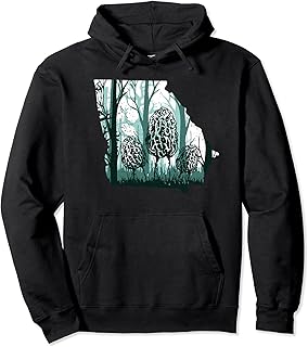 Georgia Map Morel Mushroom Hunting Shrooming Morels Fungi Pullover Hoodie