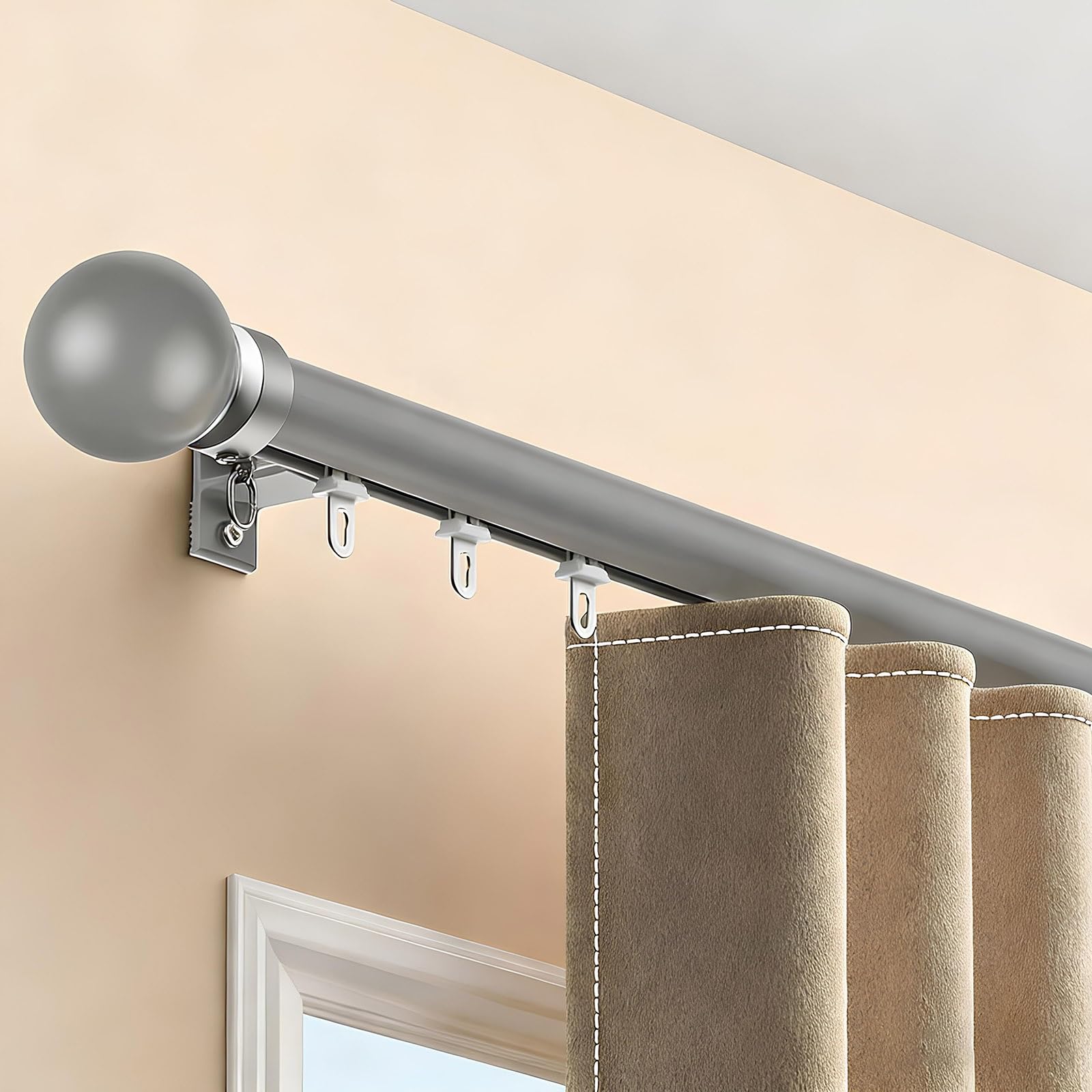 GLDYTVF HeavyDuty WallMounted Aluminum Sliding Barn Door Track System for Room Divider 480cm (15.7ft) Grey Finish Ideal for Windows & SpaceSaving Solutions