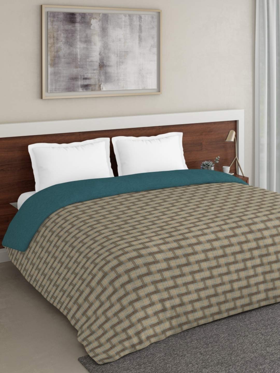 DDECOR - 150 GSM Polyester 1 Double Comforter (Green)