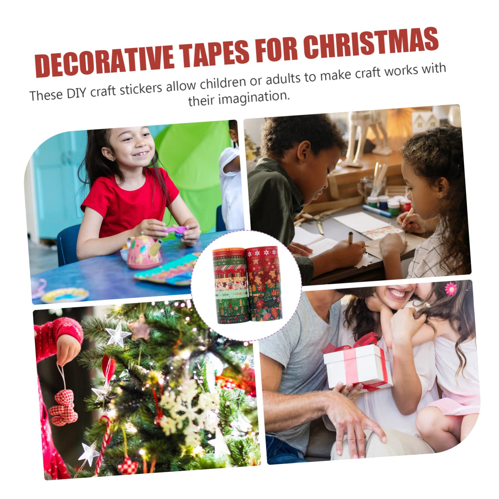 STOBOK 63rollos Cintas Washi De Navidad Adhesivo Para Manualidades Scrapbooking y Envolturas De Para Tarjetas y Decoraciones Navideñas