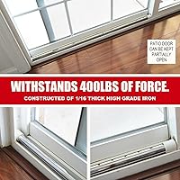 Vista 7 de SECURITYMAN - Barra de seguridad para puerta, 2 en 1, topes de puerta ajustables, barra de seguridad y barra de seguridad para puerta corredera