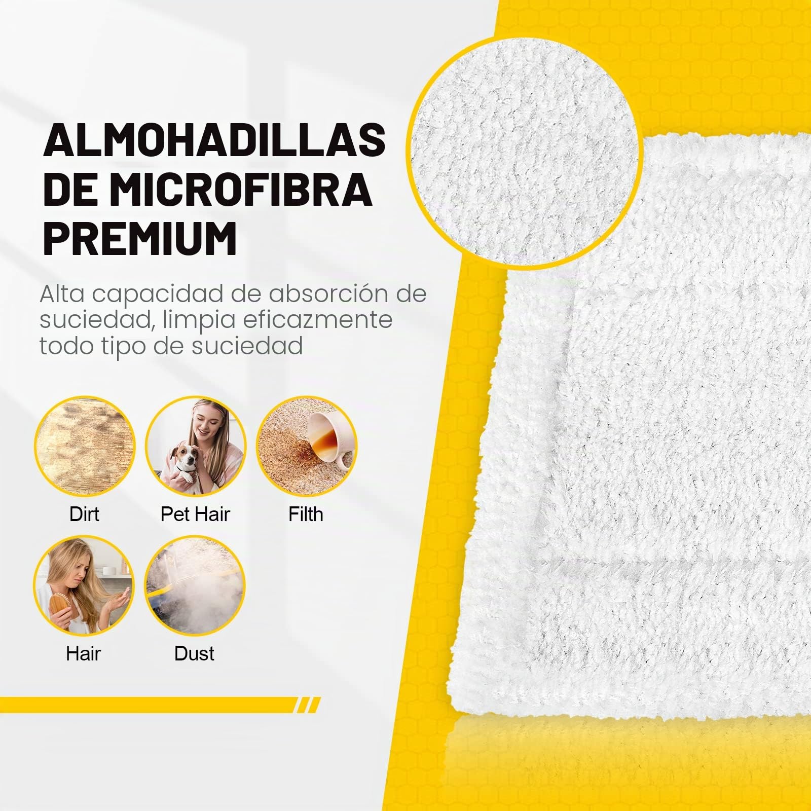 KEEPOW Juego de 8 paños de microfibra lavables para limpiador a vapor Kärcher EasyFix SC 2, 3, 4, 5