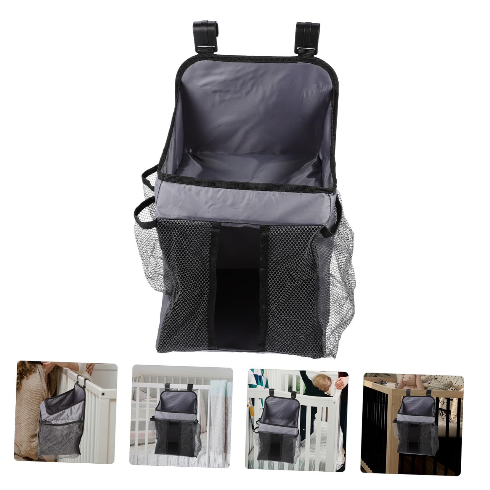Toddmomy Faltbarer Wickel Organizer mit Großen Fächern Hängender Windel Aufbewahrungsbeutel für Wickeltisch Multifunktionale Windeltasche mit Netzfront Praktisch für Reise und Zuhause