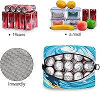 Vista 4 de Blueangle Bolsa de almuerzo aislada con estampado de acuarela con correa de hombro desmontable y asa de transporte, bolsa de mano ecológica