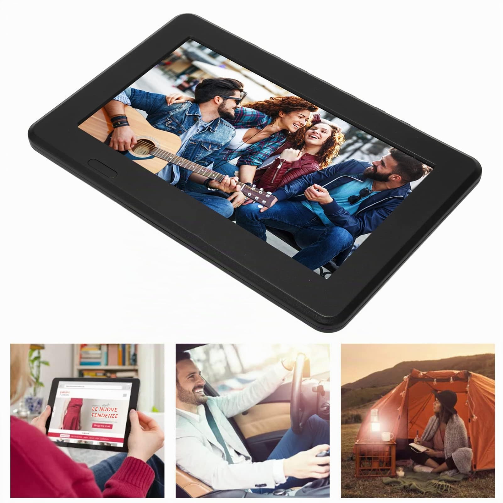 TV a Batteria Ricaricabile da 7 Pollici, Lettore Video Televisivo con Batteria Integrata da 1500 MAh TV LED Portatile Supporta Telecomando, MKV, MOV, AVI, WMV, MP4, FLV, Video