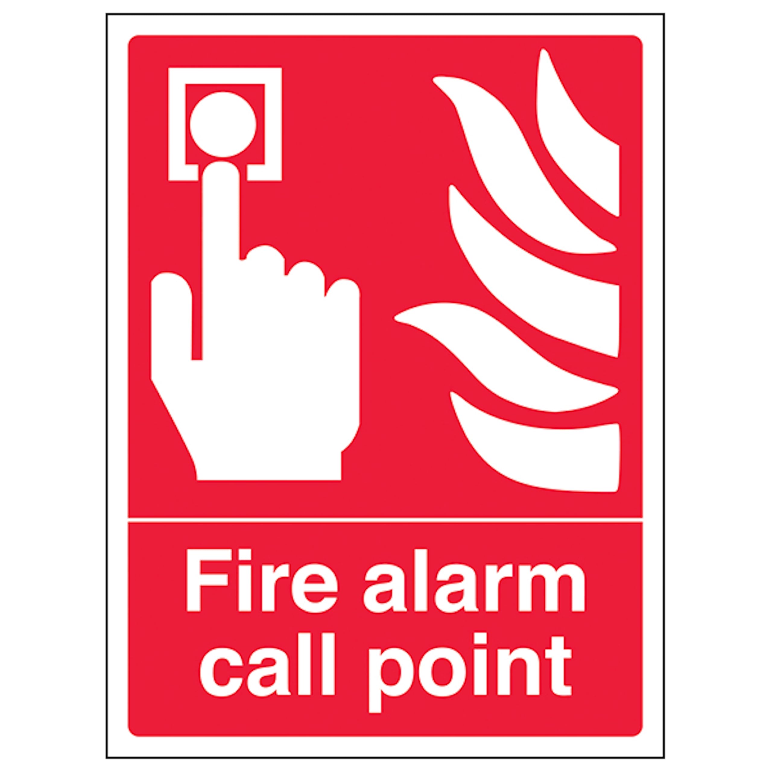 V Safety Fire Alarm Call Point - Portrait 200 x 300mm - 3mm Aluminium Composite Safety Sign