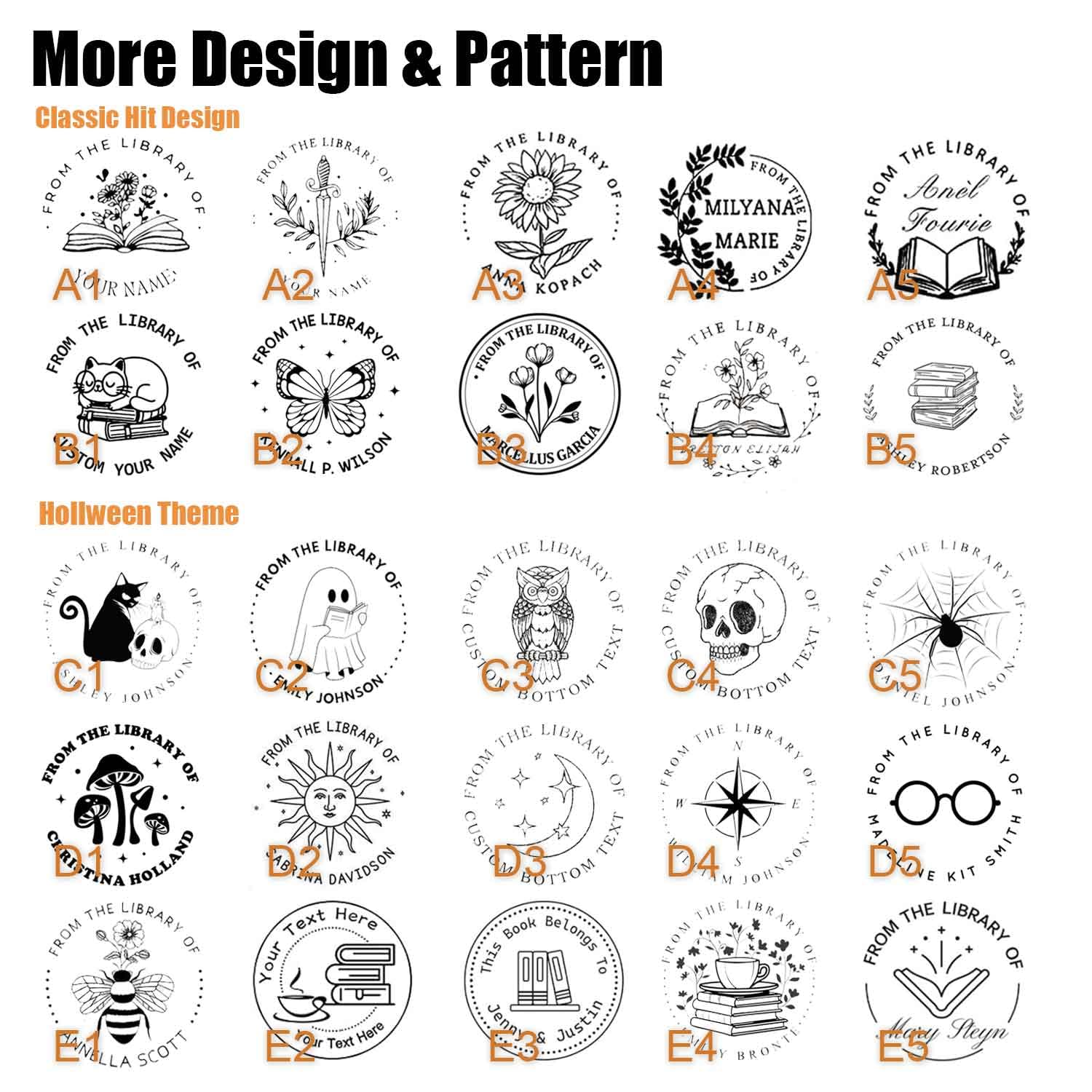 Custom Book Embosser Stamp Personalized for Book Lover, Personal Stamp Gift for Book, Ex Libris, Envelop, Sticker, Wedding Invitation, Embossing Stamp Includes 10pcs Stickers (Black)