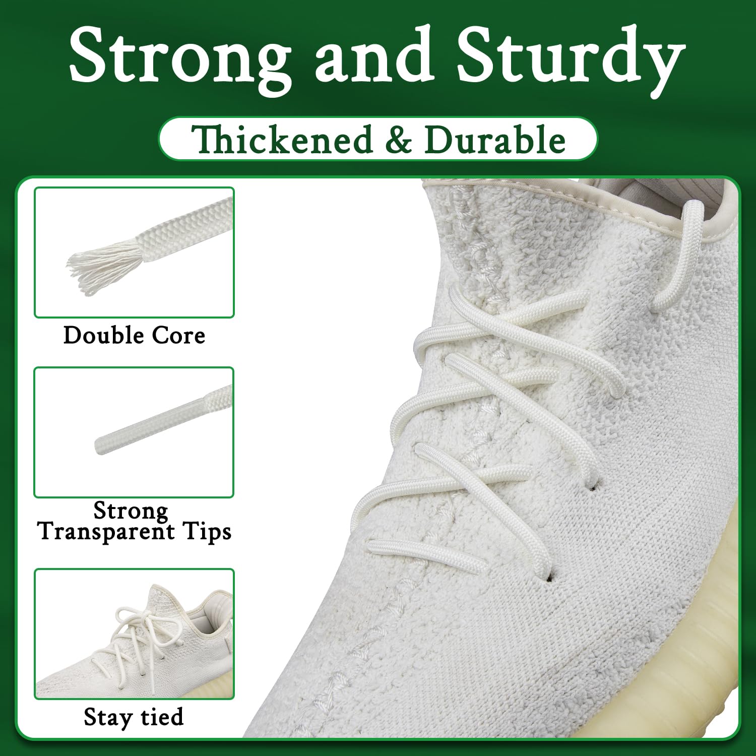 Endoto Sznurówki do Adidas Yeezy 350 Butów, 5MM Sznurowadła Zamiennik Sznurowadeł Zamienne Shoe Laces Replacement Shoelaces