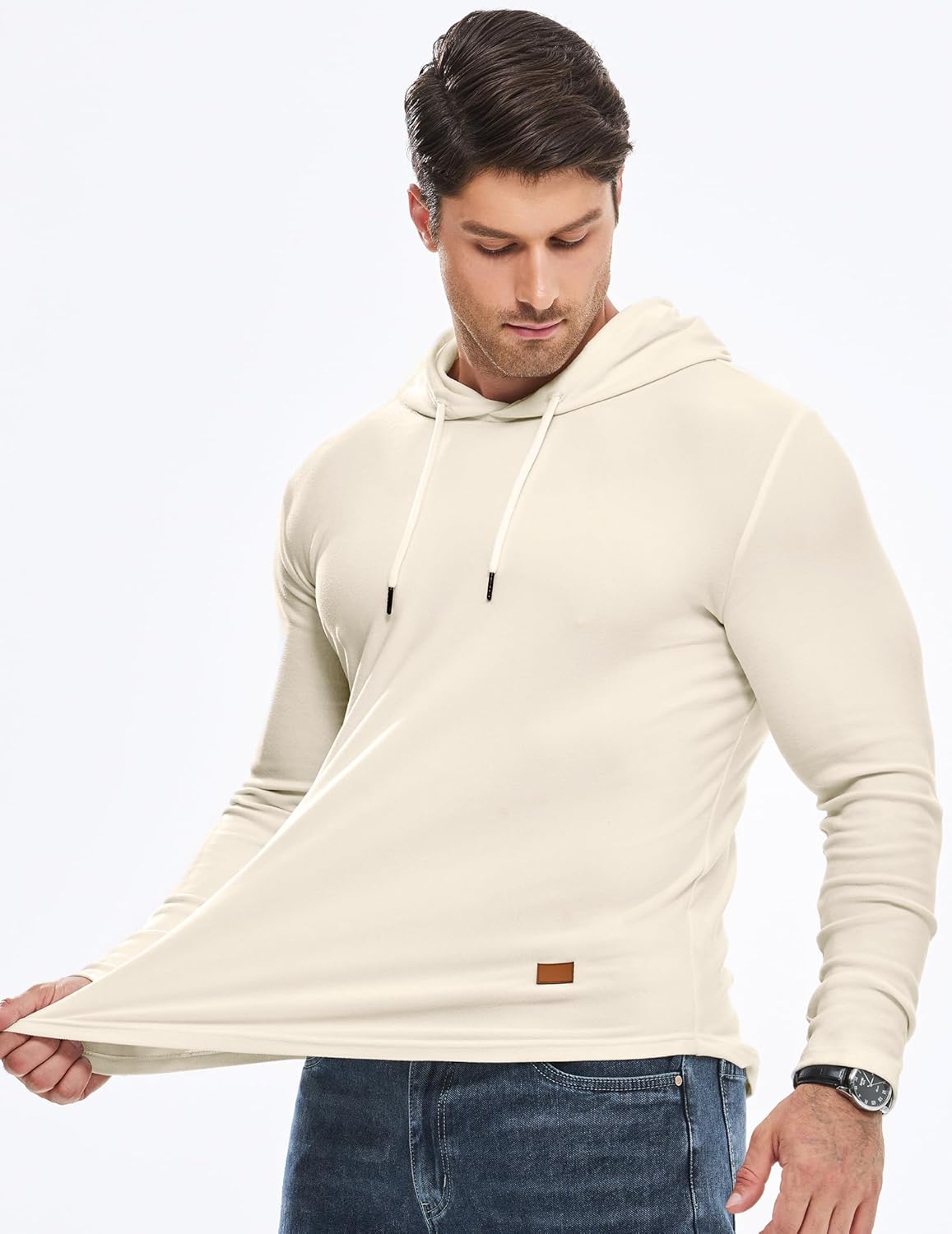 JMIERR Mens Fashion Hoodies Fleece Long Sleeve Athletic Sweatshirt Pullover T Shirts - Image 3