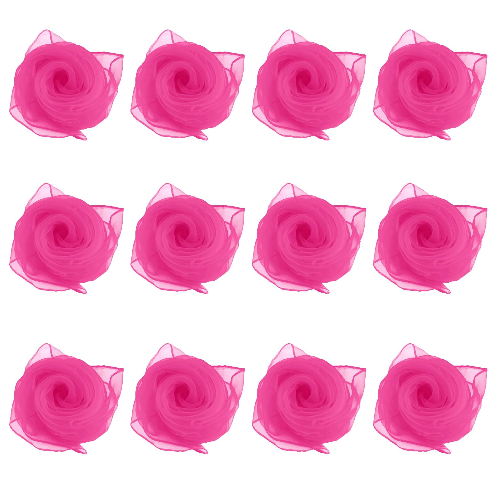 Andux12Pcs Colorfast Dance Scarves Square Scarf Colorfast Dance Scarf for Kids Juggling Kindergarten 24 by 24 Inches WDSJ-02