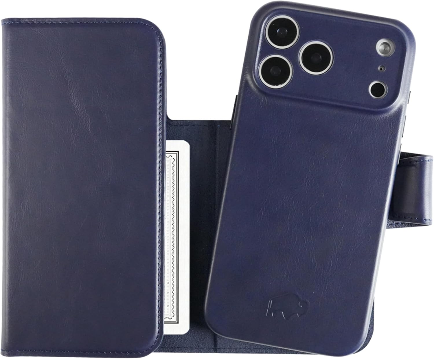 BLACKBROOK Trifold Wallet Case for iPhone 17 Pro Max – Tudor Full Grain Leather Detachable Card Holder, Designed for MagSafe, RFID Blocking – 8 Card Slots & 2 Cash Pockets, Premium Gift Box