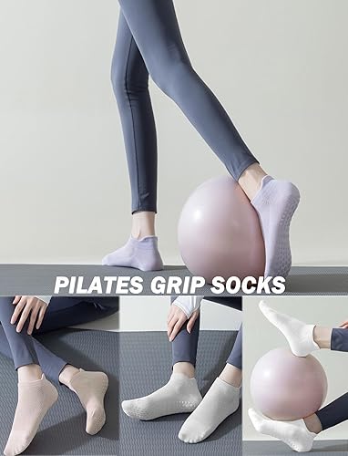 Miniatura 7 de Grip Pilates Yoga Socks Breathable Cotton Non slip Anti Slip for Floor Exercise Hospital Size 7-11 (Multi-packs)