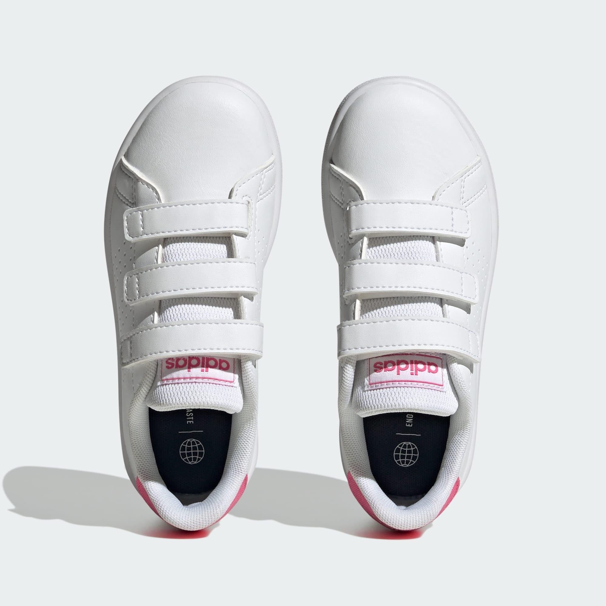 Adidas Unisex - Bambini Advantage Lifestyle Court Hook-And-Loop Shoes, Cloud White/Pulse Magenta/Quartz, 34 EU