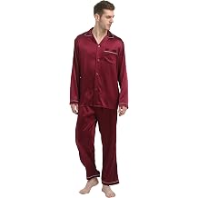 Jasmine Silk Men's Pure Silk Pyjamas sets Burgundy Large