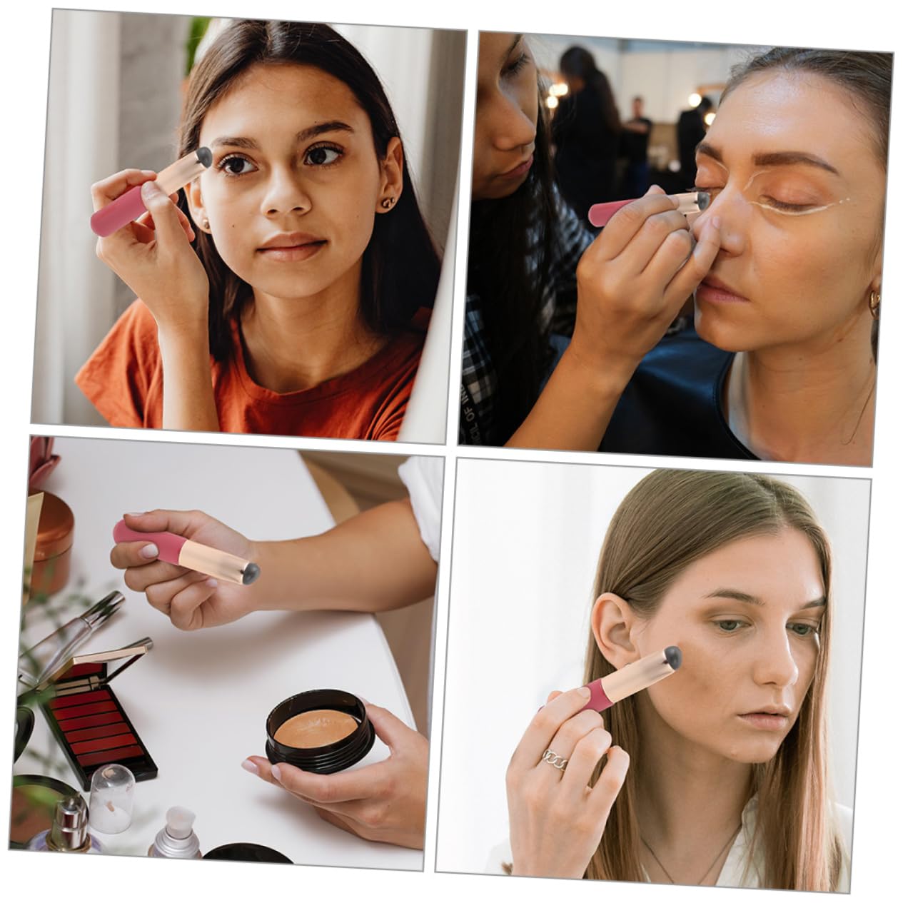 NULYLU Gentle Silicone Lip Brush Wand 4 Pack Ideal for Lipstick and Concealer Makeup Tool Fine Bristles