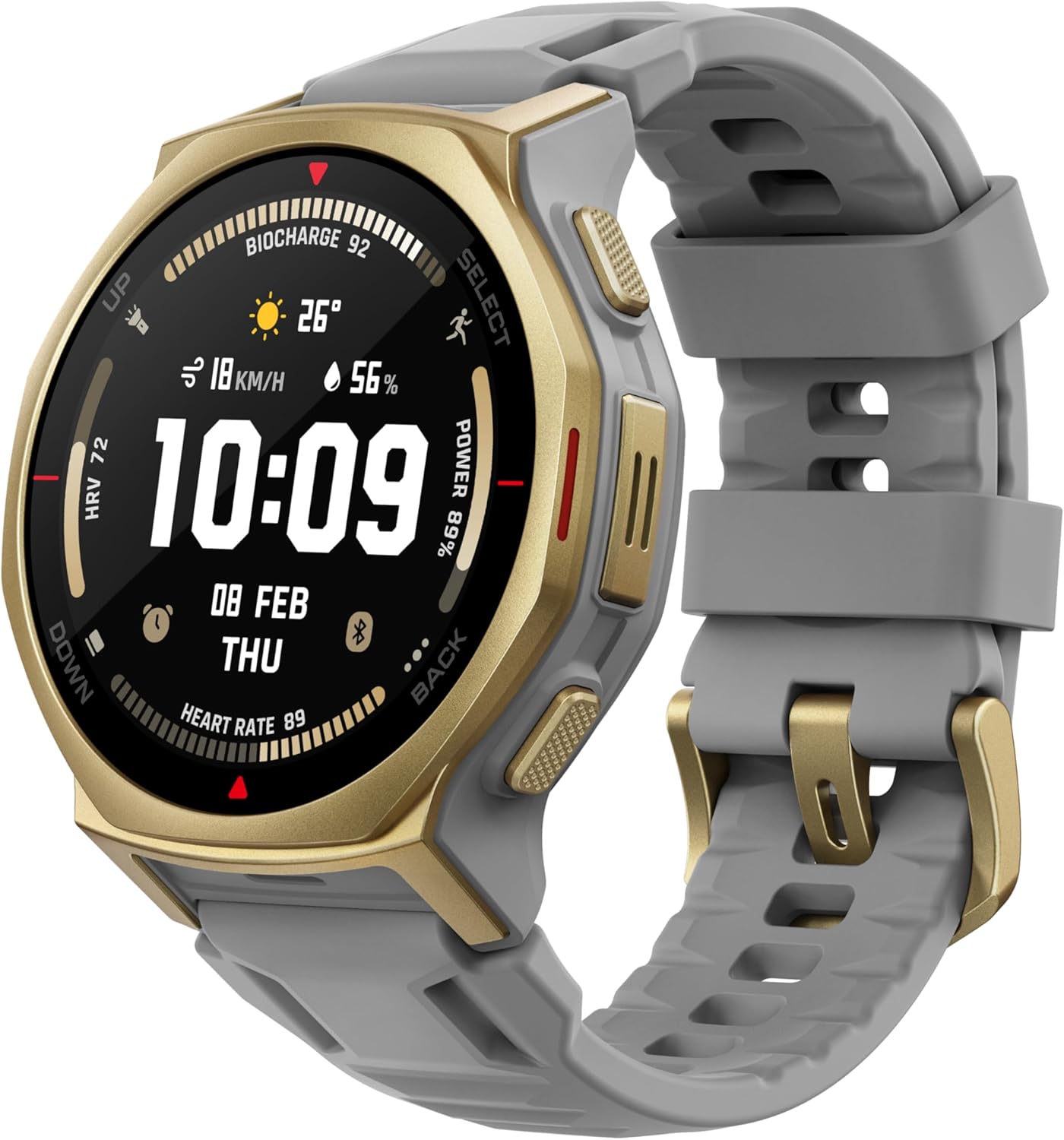 Amazfit T-Rex 3 Pro – Reloj inteligente para exteriores con pantalla AMOLED de zafiro de 1.732 pulgadas con linterna, bisel Ti, GPS de doble banda,