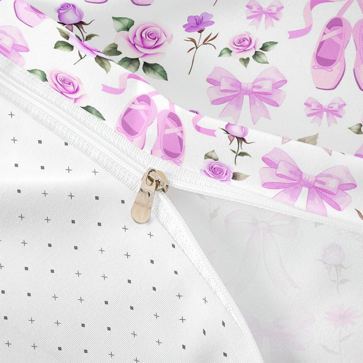 Homewish Kokarda kokarda balet fioletowa poszewka na kołdrę podwójny kwiatowy ogród zestaw pościeli księżniczka róża poszwa na kołdrę wstążka zestawy łóżek
