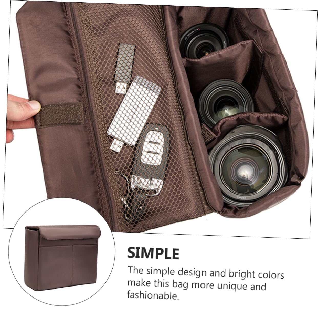Tofficu 2 Piezas Bolso de Cámara Profesional Compartimento Bolsa de Transporte para Lentes y Accesorios Fotográficos Diseño Simple y Seguro para y Almacenamiento de y Objetivos