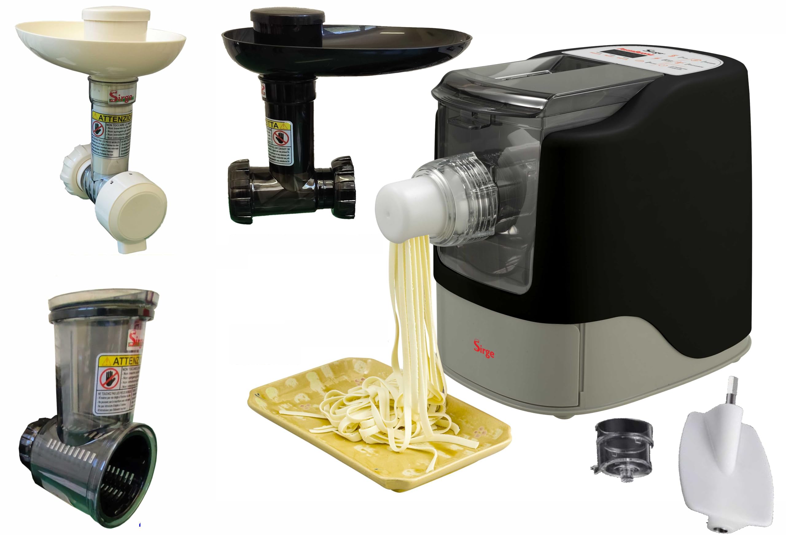 Sirge Wielofunkcyjny robot kuchenny do makaronu, pizzy, chleba, siekania mięsa, siekacza do warzyw, sorbowania warzyw 6 w 1