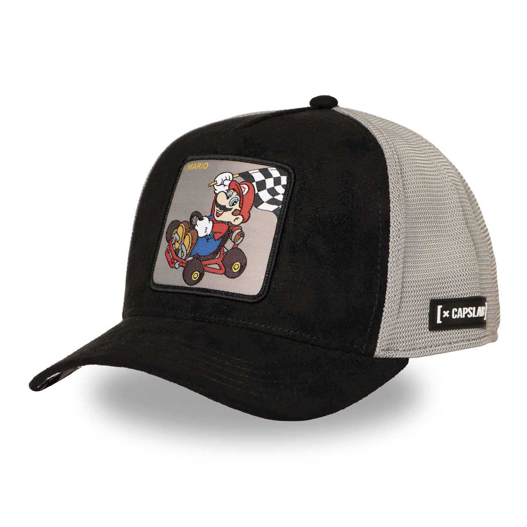 Capslab Kappe für Damen und Herren, Trucker-Kappe, Mario Kart, verstellbar durch Snapback, Schwarz, Größe TU