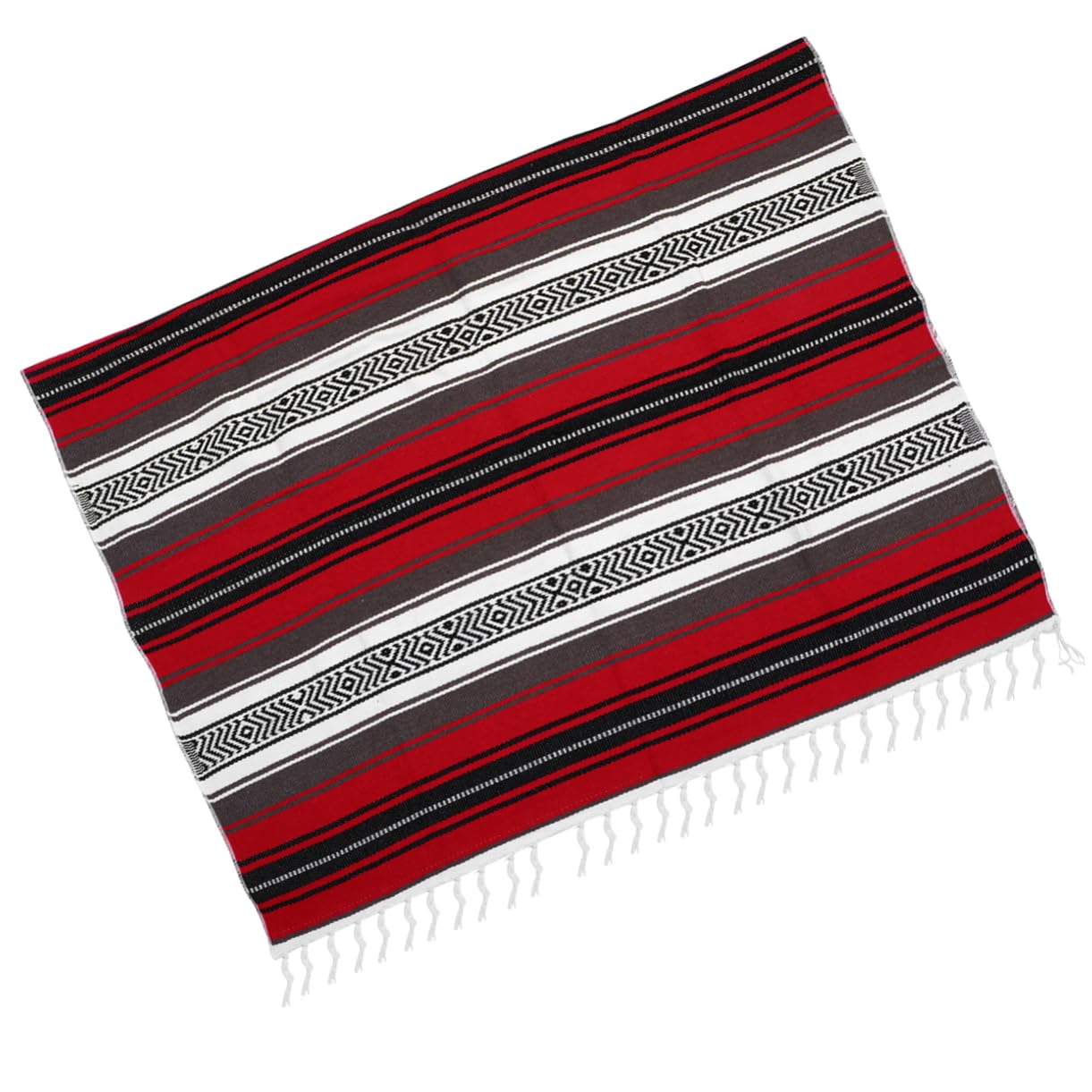 Couverture mexicaine tissée plaid rouge épais salon chambre voiture