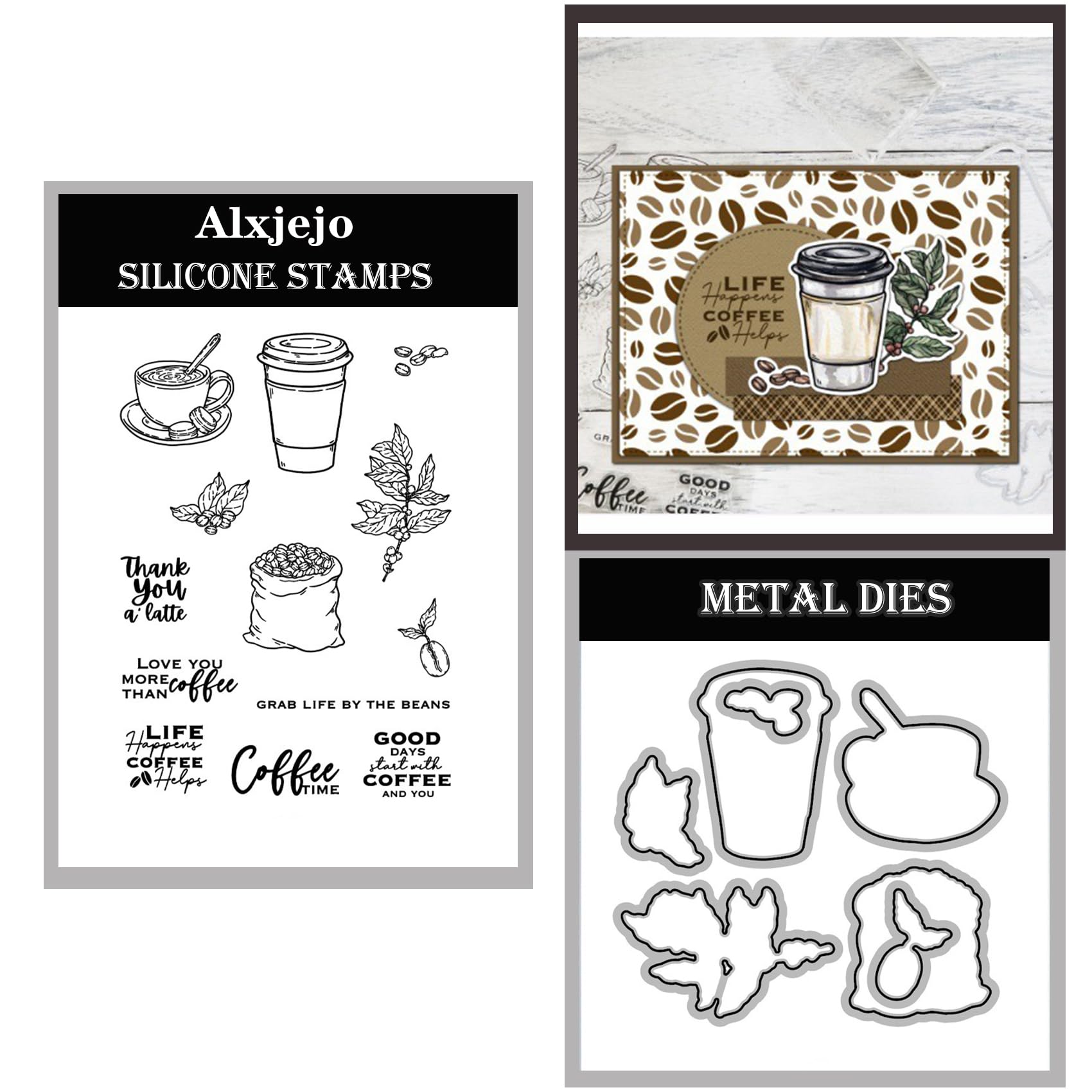 Alxjejo Cutting Dies and Stamps Set 2024-2025-2026,Stamps and die for Card Making for DIY Birthdays, Thanksgiving Day, Valentine's Day, Scrapbooking, Art Craft, Festivals Greeting Card Album
