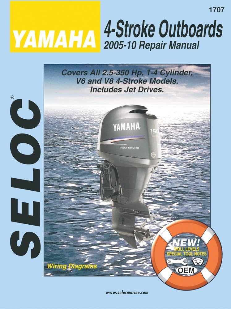Yamaha 4-Stroke Outboards 2005-10 Repair Manual: 2.5-350 Hp, 1-4 Cylinder, V6 & V8 Models Paperback – 21 Mar. 2011