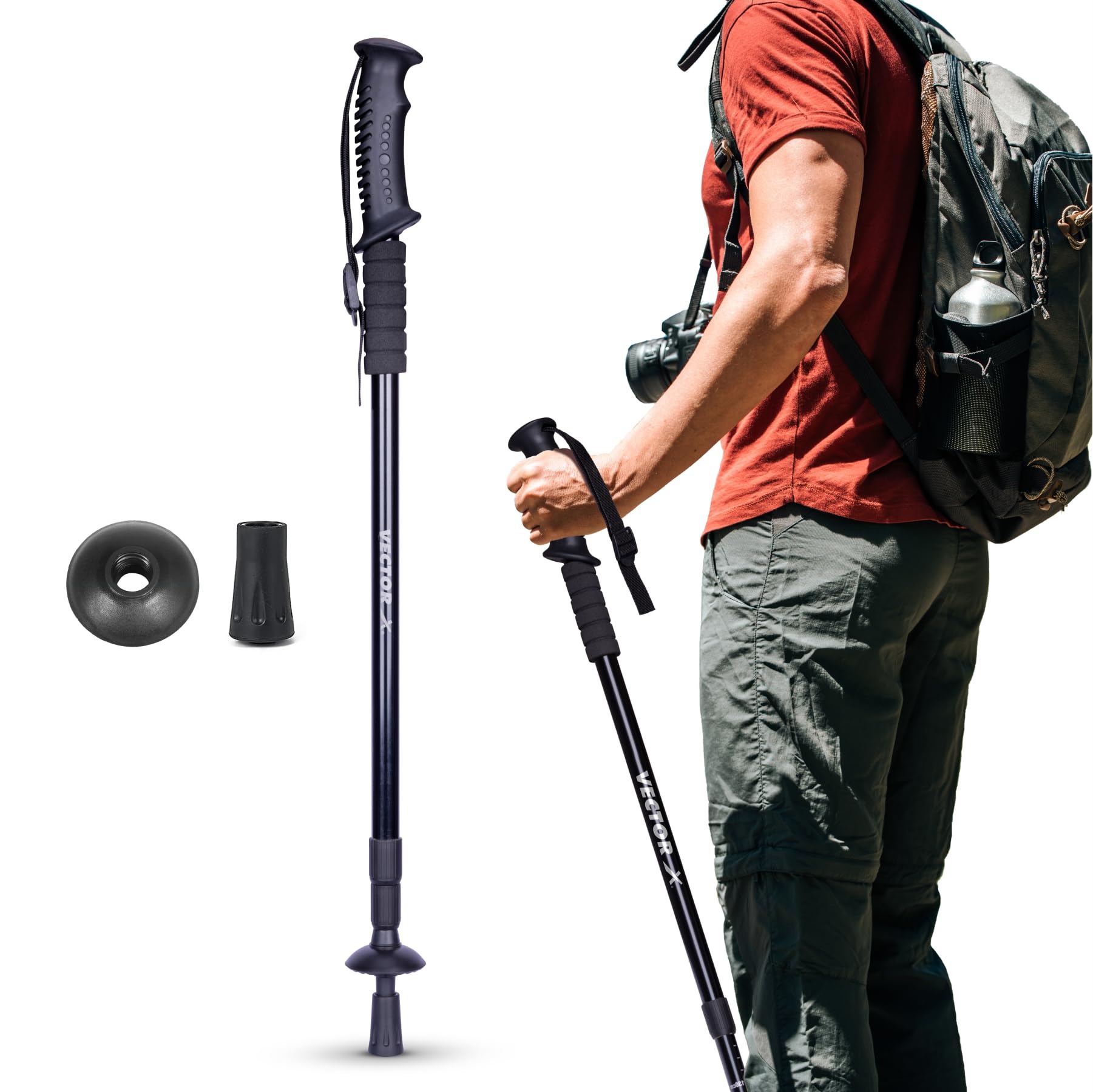 Vector X Trekking Poles Shock Absorbing Adjustable Hiking or Walking Sticks  for Hiking Collapsible Strong,Lightweight Walking Pole, All Terrain