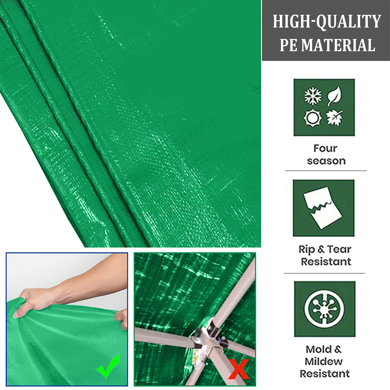 Bâche imperméable, bâches résistantes 160g/m² avec œillets, Bâche pour Piscine, Couvre-Sol, bâches polyvalentes pour Jardin/Meubles/extérieur/Camping,4x7m/13.12x22.96ft