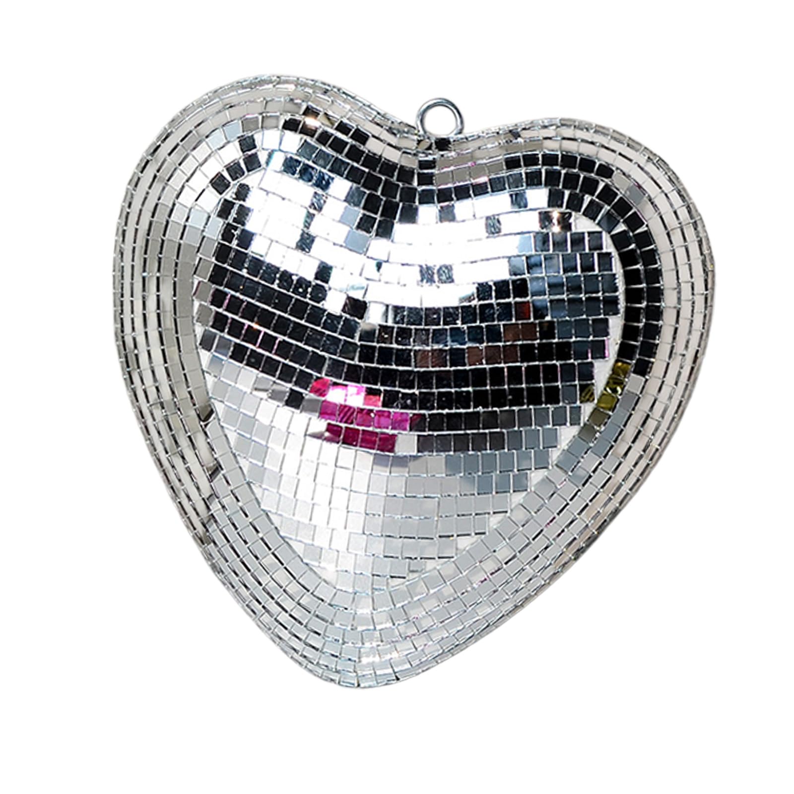 ZEPFJHE Reflective Disco Heart Glass Hanging Ornament for Bedroom Living Room Home Decoration Anniversary Valentines Gift Contemporary Glass Home Addition