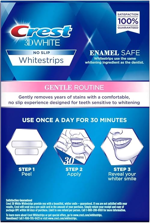 Crest 3D Whitestrips for Sensitive Teeth, Teeth Whitening Strip Kit, 28 Strips (14 Count Pack)