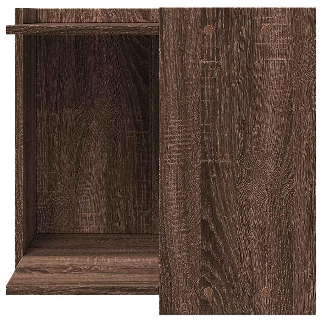 Katzentoilette Versteck in Eichen-Optik, Katzenhaus als Beistelltisch, diskreter Katzenklo Schrank aus Holzwerkstoff, 53x53x51 cm, platzsparendes Katzenmöbel für Katzenzubehör
