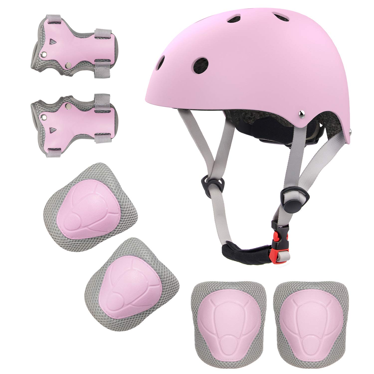 Kids Bike Helmet with Sports Protective Gear Set Knee Elbow Pads Wrist Pads for Bike Skateboard Skating Scooter Rollerblading