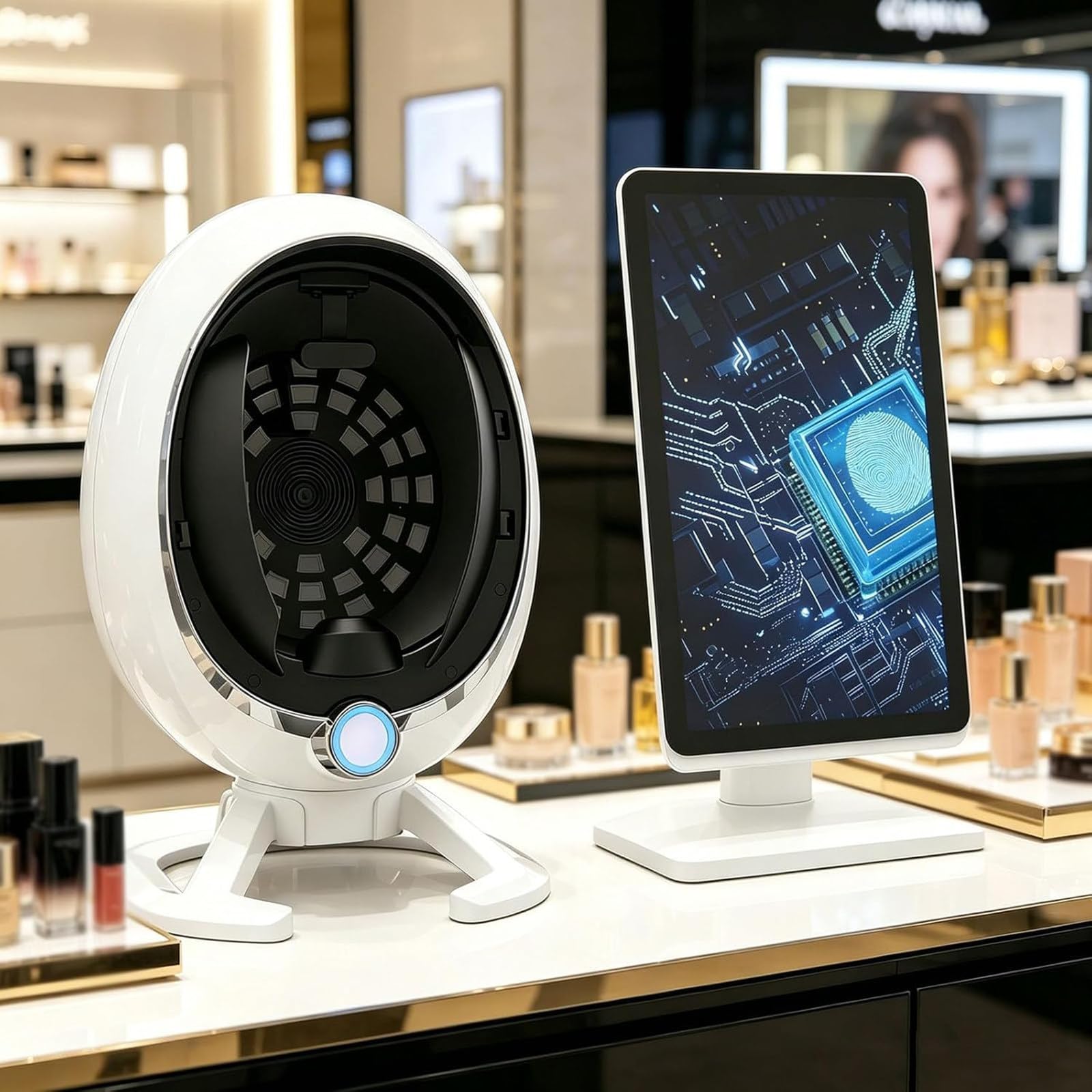 HajMyrdonyx 3D Digital Skin Analyzer Detector, 36MP Intelligent AI Smart Facial Skin Analysis Machine, 8-Spectrum Facial Scanner for Beauty Salon Healthy Skin Care Skin Condition Evaluation 21.5in