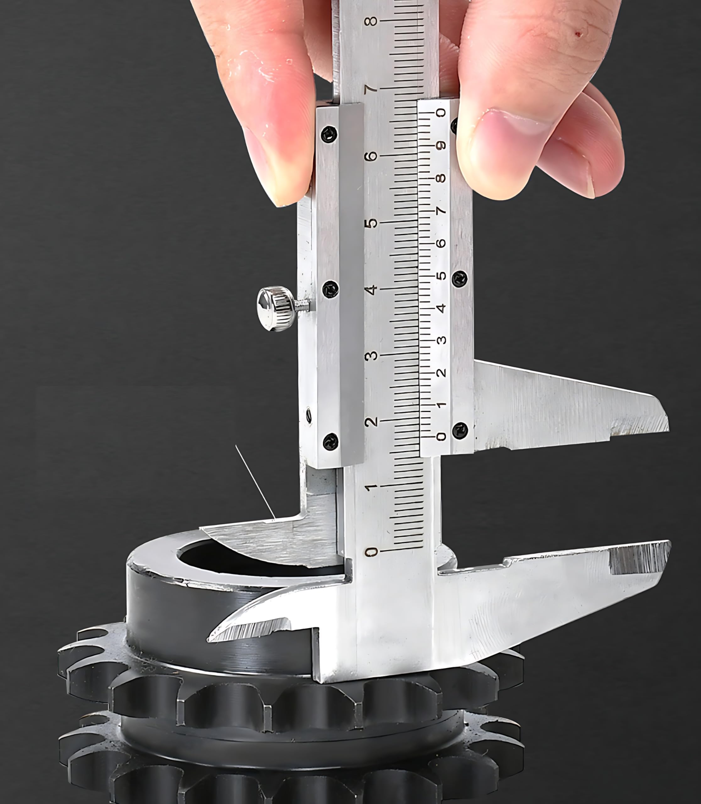 AMSAMOTION Pied à coulisse 150 mm, pied à coulisse analogique de 0,02 mm, avec vis de blocage, pour la maison et l'industrie, mesure en mm, double échelle