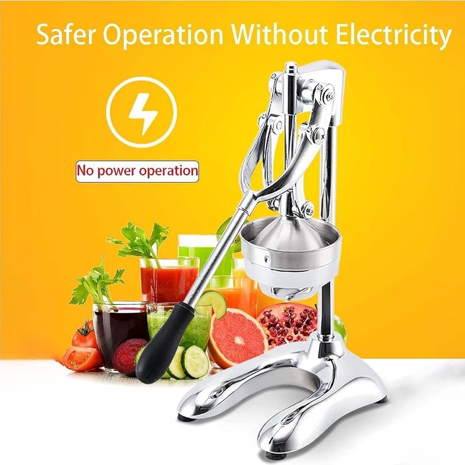 業務用柑橘類ジューサー、プロフェッショナルハンドプレス手動フルーツジューサー、ステンレススチールオレンジ絞り器、フレッシュレモンザク ハンド ジューサー 絞り器 手動 フレッシュジュース 果汁100% 絞る バー サワー 本格的 ライム レモン オレンジ フルーツ  M5-MGKPJ02963