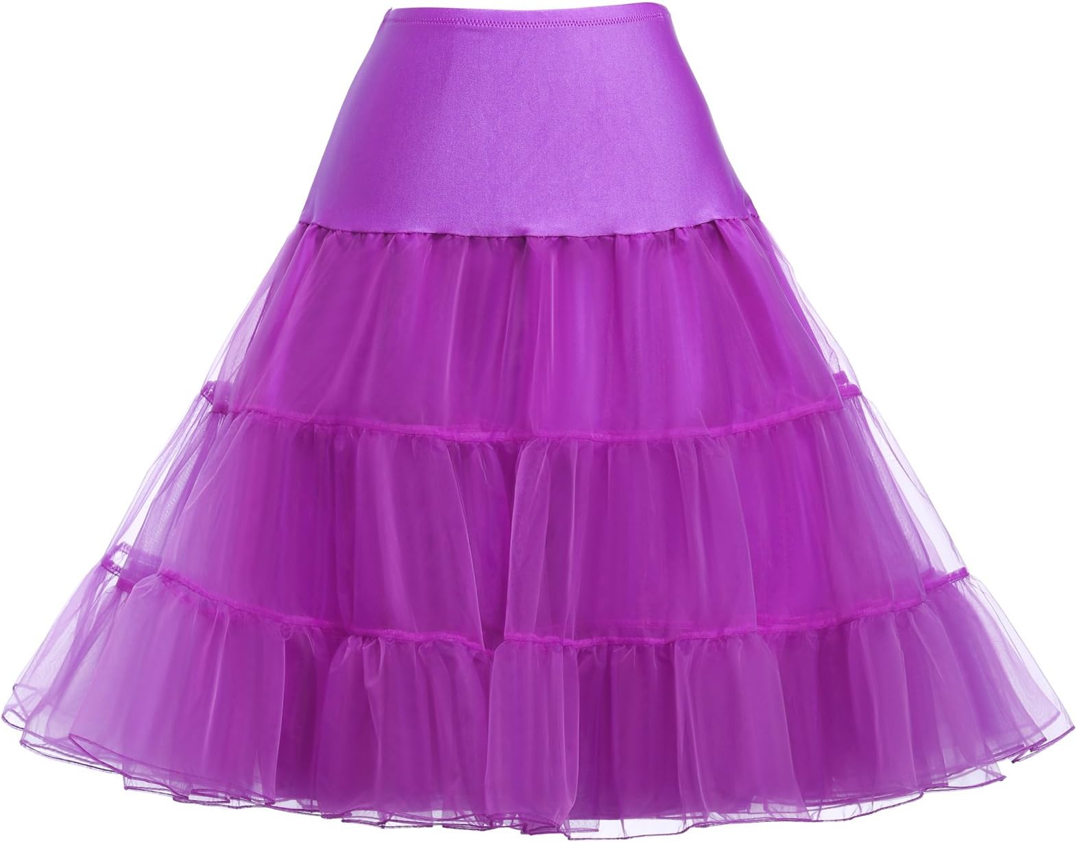 GRACE KARIN Vintage Womens 50s Tutu Skirt Petticoat Violet Red Size S