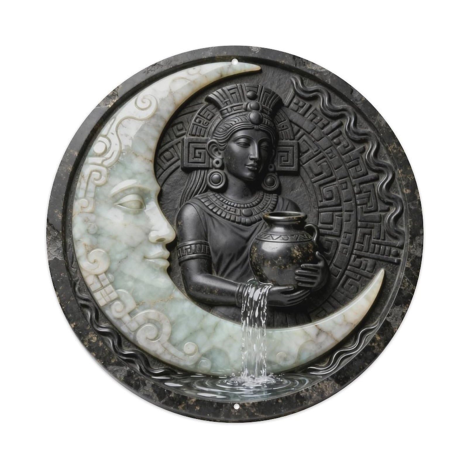 Maya Moon Goddess Pour Water Metal Tin Sign Plaque